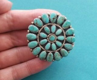 Vintage Navajo Lmb Larry Begay Sterling Silver 925 Turquoise Brooch Pin Pendant