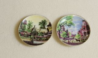 Vintage Disneyland Adventureland & Main Street Usa Souvenir Plate Dish 1950s