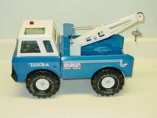 Vintage Mighty Tonka Blue Single Boom Wrecker,  Tow Truck