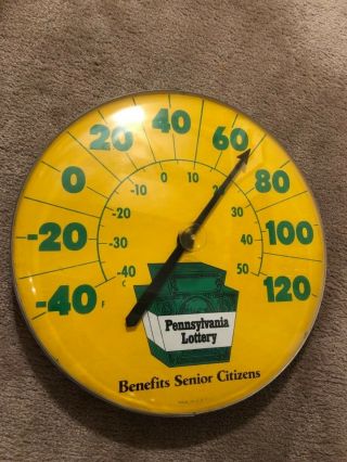 Pennsylvania Pa Vintage Lottery Advertising Large Thermometer 18 " Usa