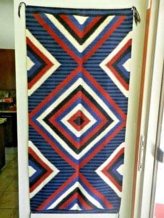Vintage Navajo Rug,  Great Design & Colors,  28 " X59: ",  Heard Museum