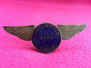 Vintage / Classic Car Mascot Badge - Very Early & Rare - Suffolk Aero Club - A/f