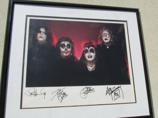 Kiss Signed Outtake Poster 1974 - Frehley Criss Gene Simmons Paul Stanley Rare