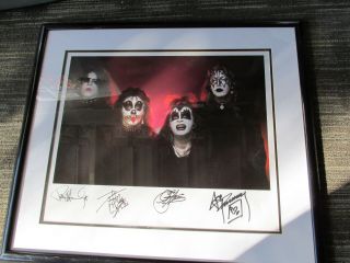 KISS SIGNED OUTTAKE POSTER 1974 - FREHLEY CRISS GENE SIMMONS PAUL STANLEY RARE 7