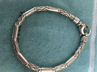 VINTAGE AUTHENTIC TIFFANY AND CO.  STERLING SILVER ZIG ZAG TUBE BEAD BRACELET 4