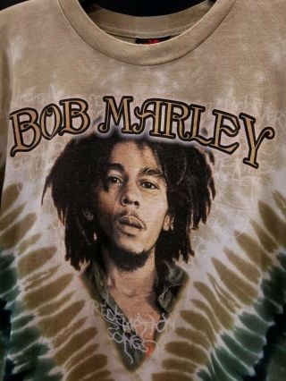 Vintage Bob Marley Songs Of Freedom Tie Dye T Shirt Size Xl