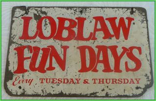 Rare Vintage Crystal Beach Amusement Park Sign Loblaws Fun Days Silk Screened