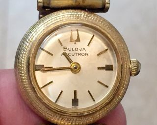 Vintage Bulova Accutron Ladies 14k Solid Gold Case Watch