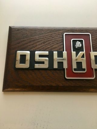 Vintage 1970s Oshkosh Metal Chrome Truck Emblem Badge Indian Head 1977 2