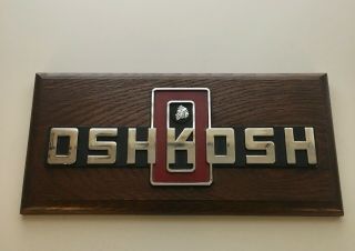Vintage 1970s Oshkosh Metal Chrome Truck Emblem Badge Indian Head 1977 5