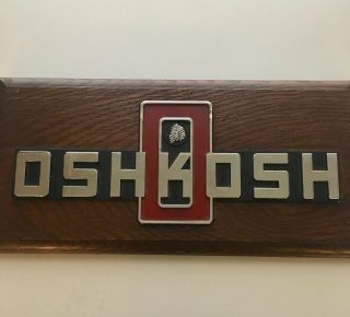 Vintage 1970s Oshkosh Metal Chrome Truck Emblem Badge Indian Head 1977 7