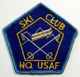 Ww2 Korean War Vintage Hq Usaf / Us Air Force Ski Club Embroidered Cloth Patch