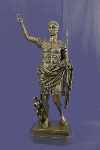 Augustus Of Prima Handcrafted Bronze Sculpture Statue Art Octavian Julius Caesar