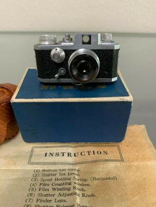 Kiku 16 Model Ii (morita) Vintage Subminiature Spy Camera W/leather Case
