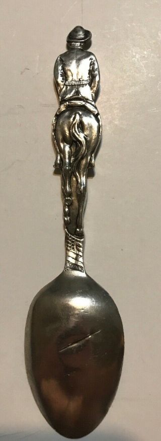 Rare Figural Teddy Roosevelt White House Sterling Silver Antique Souvenir Spoon 2