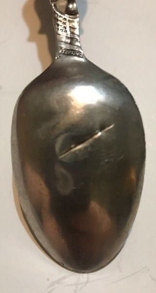 Rare Figural Teddy Roosevelt White House Sterling Silver Antique Souvenir Spoon 7