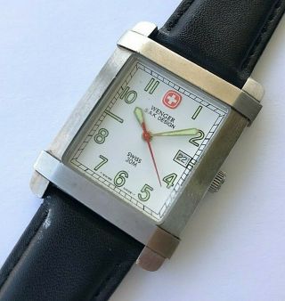 Vintage Wenger SAK Design Swiss military stainless steel mens watch,  093.  0848 2
