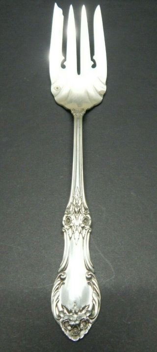 Wild Rose Cold Meat Serving Fork 8 7/8 " (sterling,  1940) By International Silver