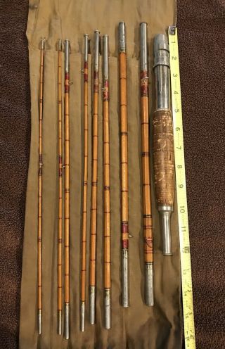 Vintage Bamboo Fly Rod 9 Piece Breakdown 3