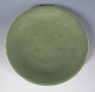 China 1800’s Late Qing Celadon Green Glazed Longquan Style Dish Bowl Plate Yqz