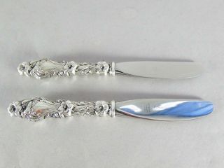 (2) Gorham Lily Sterling Silver 6 1/4 " Hh Butter Knives