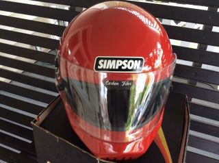 Vintage 1980 Snell A1639539 Simpson Carbon Fiber Racing Full Motorcycle Helmet