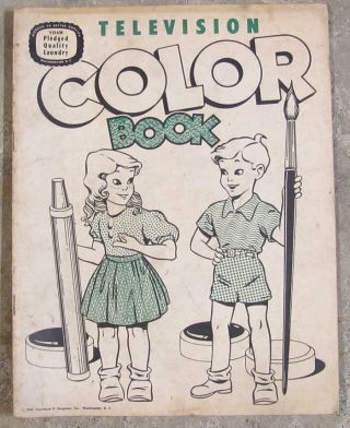 Very Rare 1950 Television Color Book.  Made To Promote A Chain Of Laundromats