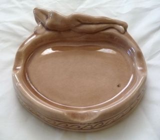 Vintage Dorothy Kindell Risque Nude Lady Ashtray Signed 1950s
