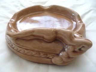 Vintage Dorothy Kindell Risque Nude Lady Ashtray Signed 1950s 3