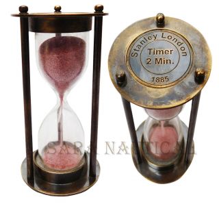 Nautical Sand Timer Brass Antique Hourglass Vintage Collectible Item For Decor
