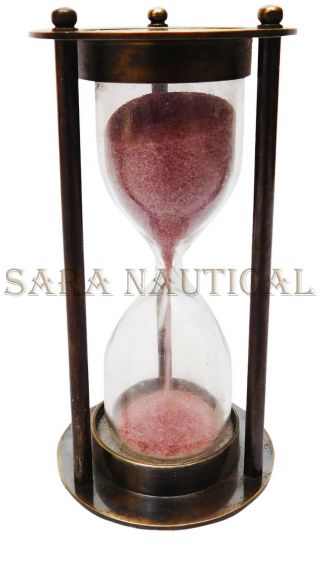 Nautical Sand Timer Brass Antique Hourglass Vintage Collectible Item For Decor 3