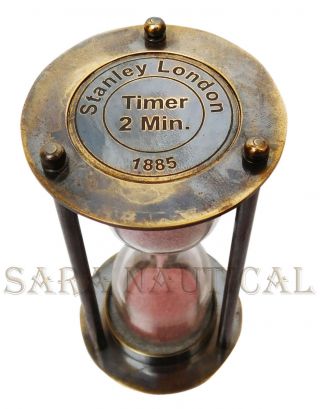 Nautical Sand Timer Brass Antique Hourglass Vintage Collectible Item For Decor 4