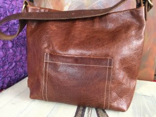 Vintage Coronado Leather Of San Diego – Brown Bison Leather Shoulder Bag/hobo