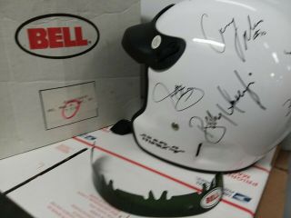Vintage Open Face Bell Mag 4 Racing Helmet Sz 7 5/8 White Autographed Unser