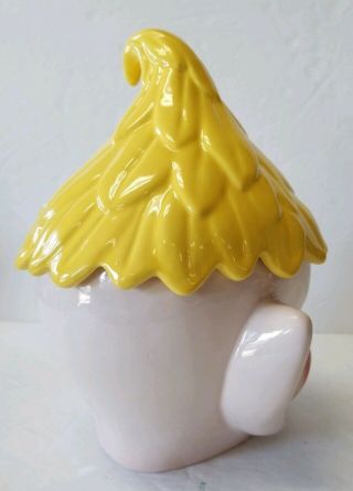 VINTAGE YELLOW ELF PIXIE HEAD CERAMIC COOKIE JAR 4