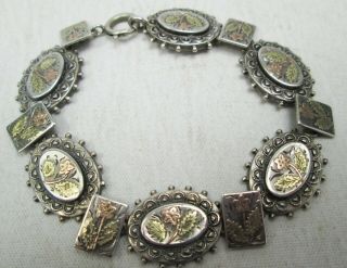 Antique Victorian Sterling Silver Aesthetic Movement Panel Bracelet