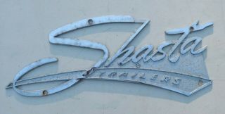 Vintage Shasta Camper Trailer Badge Emblem Name Plate