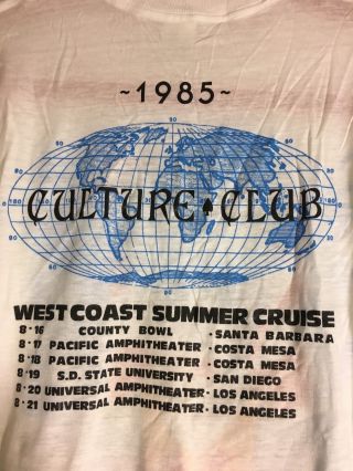 VTG KARMA CULTURE CLUB BOY GEORGE Vtg 1985 t - shirt 80’s Large screen stars 8