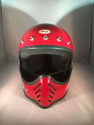 1981 Vintage Bell Moto Star 3 Iii Motorcycle Helmet Red Size 7 1/4