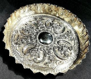 Rococo Solid Silver Victorian Strawberry Dish Charles Edwards London 1899