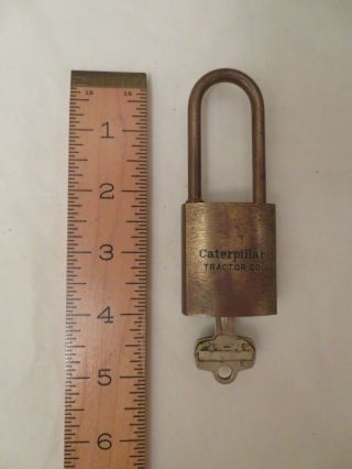 Caterpillar Tractor Co.  Padlock & Key With Best Logo Vintage