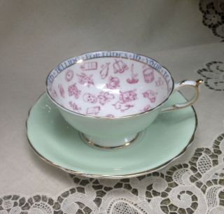 Vintage Paragon Fortune Telling Cup And Saucer By Appointment England