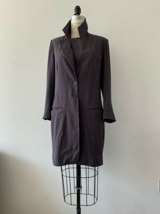 Ann Demeulemeester Vintage Purple Grey Novelty Striped Blazer Size 42