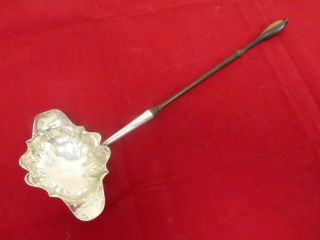 Antique 18th Century Hm Silver & Wood Handled Toddy/punch Ladle/spoon -
