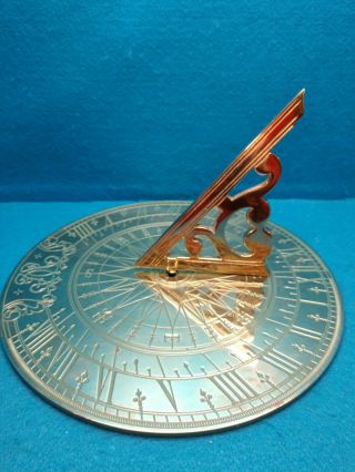 Vintage Virginia Metalcrafters 11.  25 " Sundial Solid Brass Compass Rose