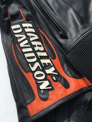 Rare Harley Davidson Screamin Eagle Raceway Leather Jacket Men ' s Large Armored 3