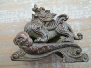 Fabulous Chinese Bronze Of A Pixiu Mythical Winged Hybrid Of A Lion Dragon