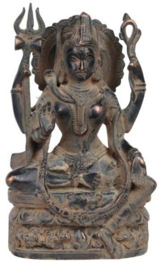 Ardhanarishvara Shiva Bless Jai God Statue 9.  7 " Look Vintage Brass Hindu Art 4 Kg