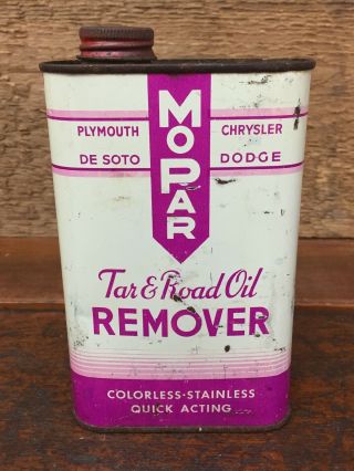 Vintage Mopar Chrysler De Soto Dodge Plymouth Pint - Tar & Road Oil Remover Can