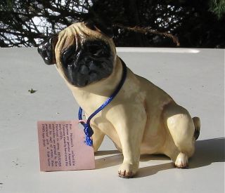 Pug Vintage Sitting Statue Numbered